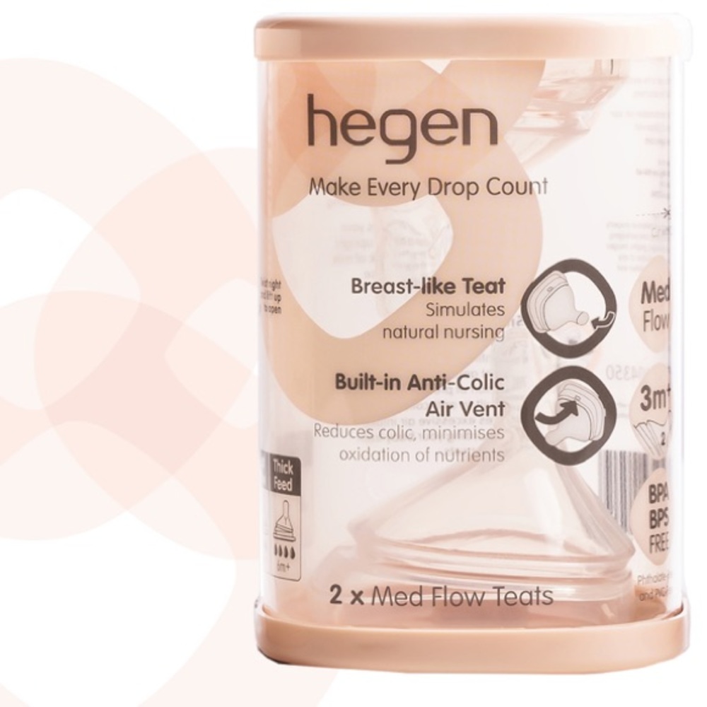 Hegen Bottle Teats 2 pack nipples in 3 sizes